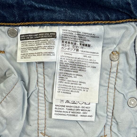 Levi's Premium Raw Hem Distressed Jeans Womens W27 L26 Blue Medium Wash Mid Rise - Picture 7 of 10